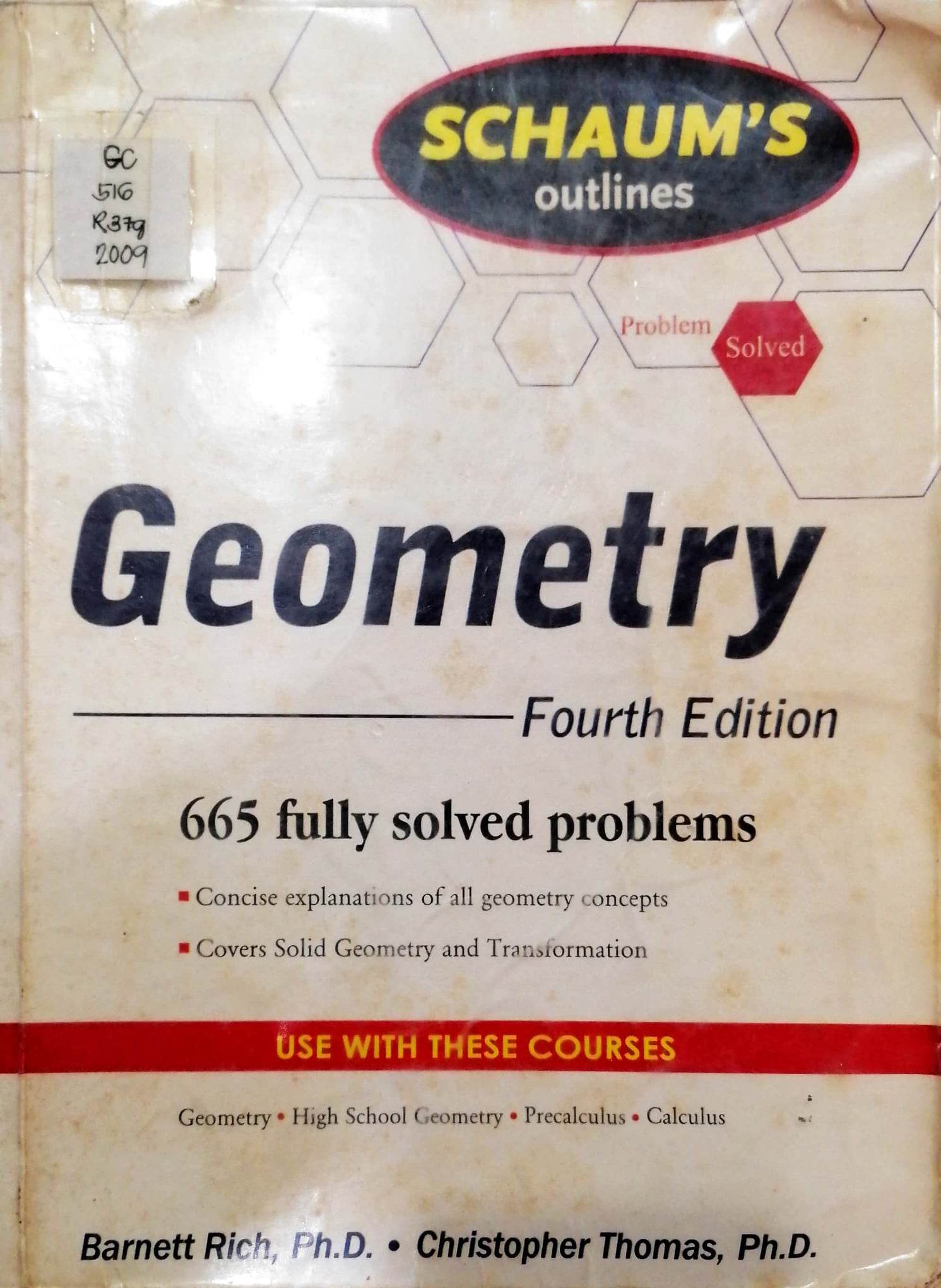 Book cover: Geometry : includes plane, analytic, and transformational geometries