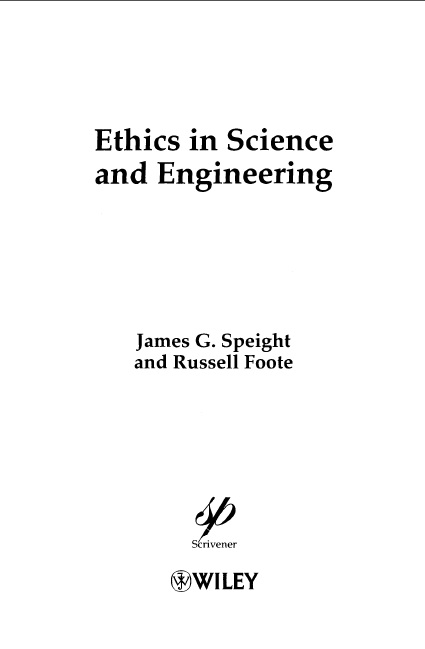 Book cover: Ethics in science and engineering