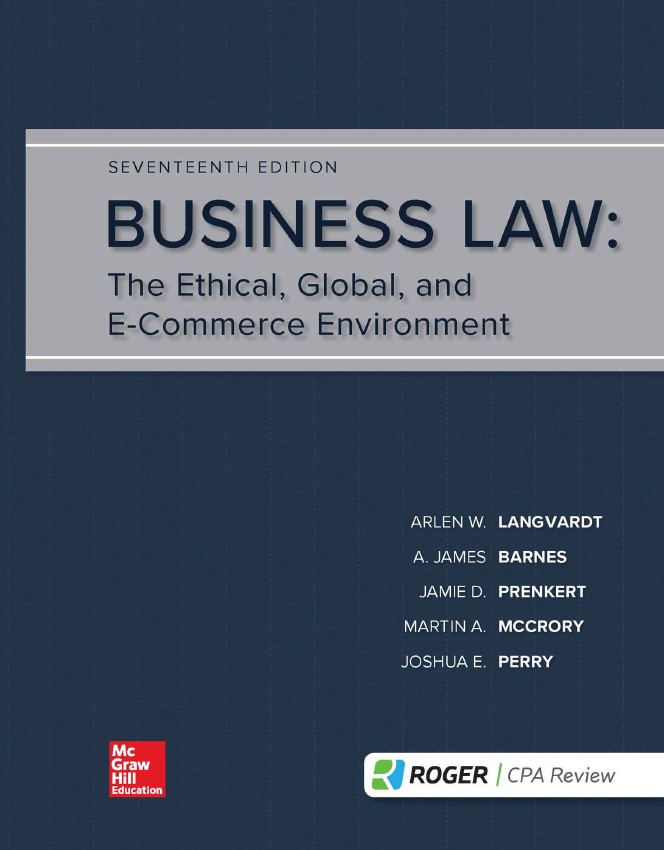Book cover: Business law : the ethical, global, and e-commerce environment