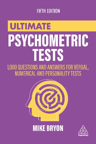 Book cover: Ultimate psychometric tests : 1000 questions and answer for verbal, numerical, and personality