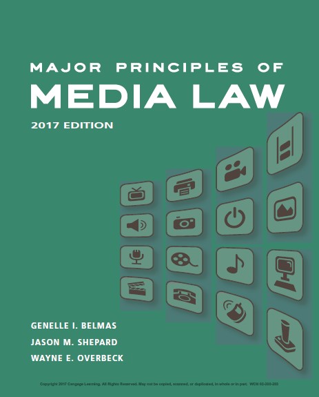 Book cover: Major principles of media law