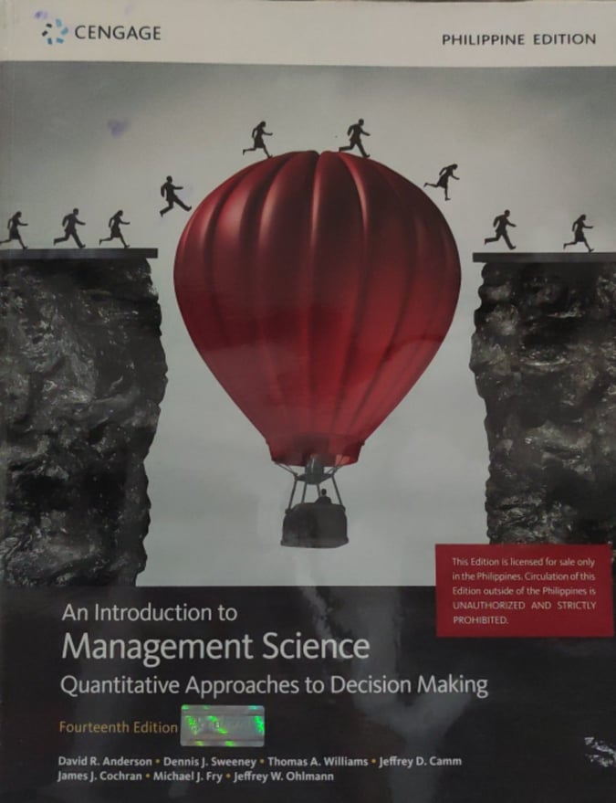 Book cover: An Introduction to management science : quantitative approaches to decision making