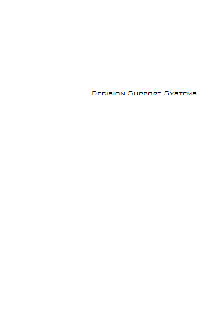 Book cover: Decision support systems