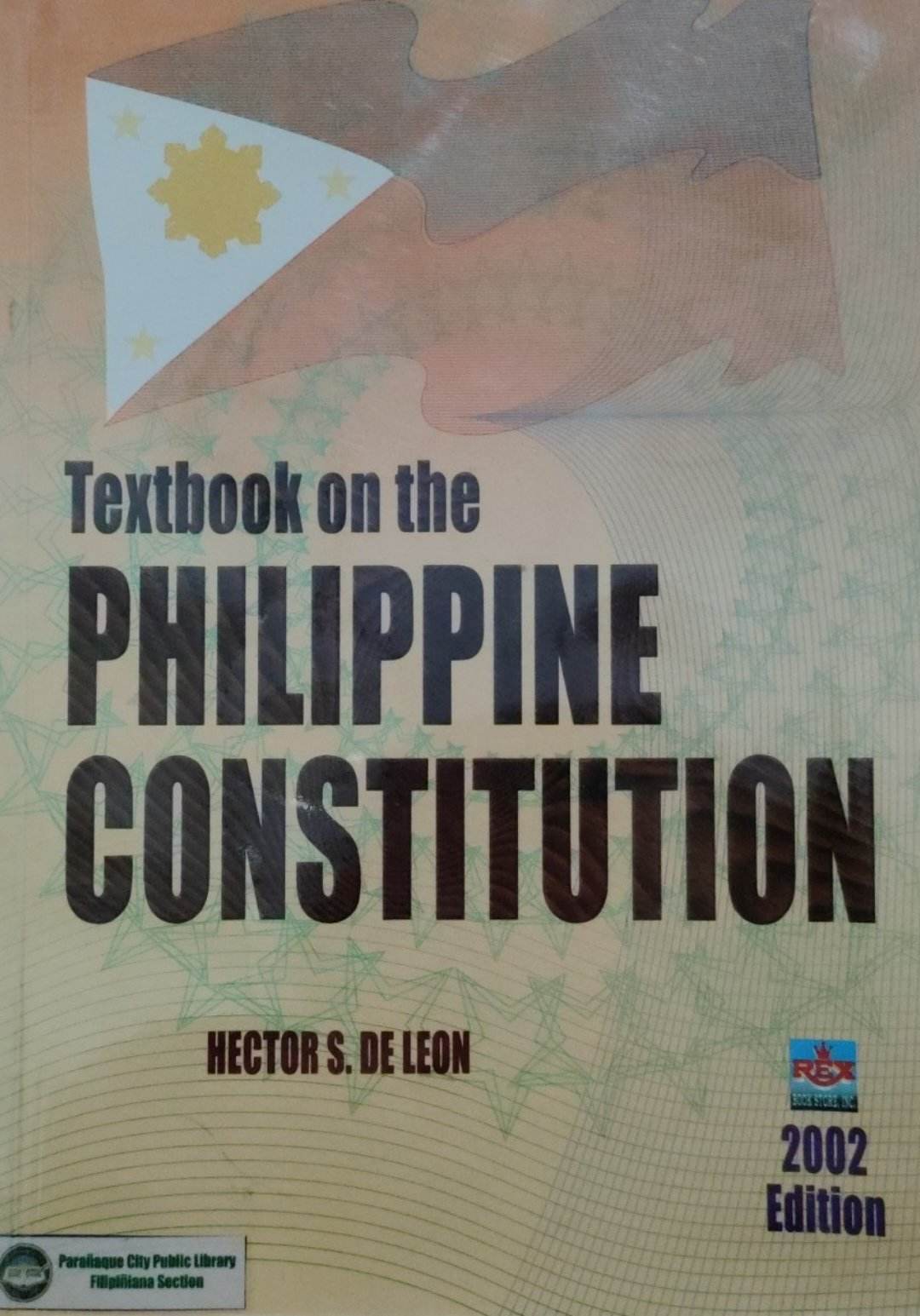 Book cover: Textbook on the Philippine constitution.