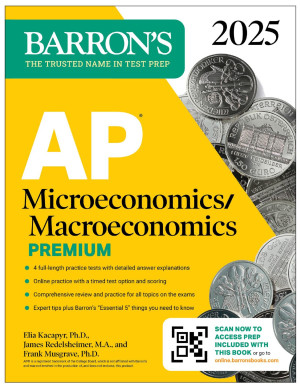 Book cover: Ap microeconomics macroeconomics premium, 2025