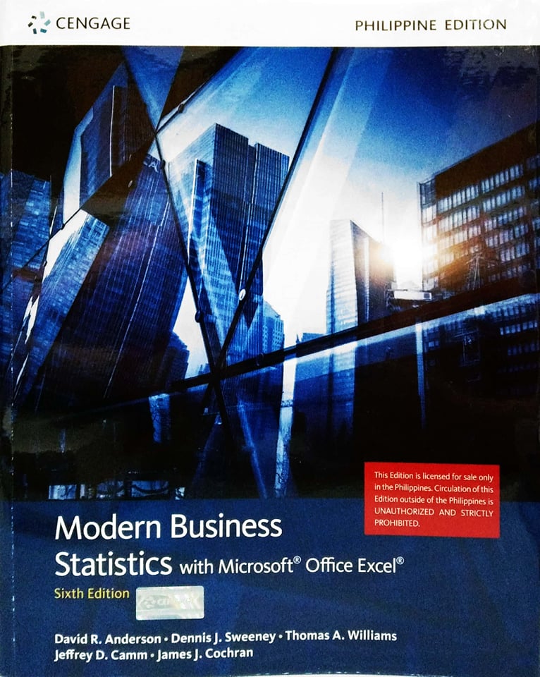 Book cover: Modern business statistics with Microsoft Office Excel