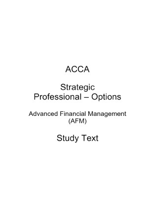 Book cover: Acca advanced financial management