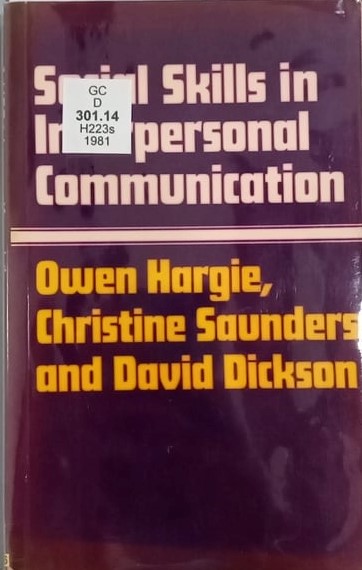 Book cover: Social skills in interpersonal communication