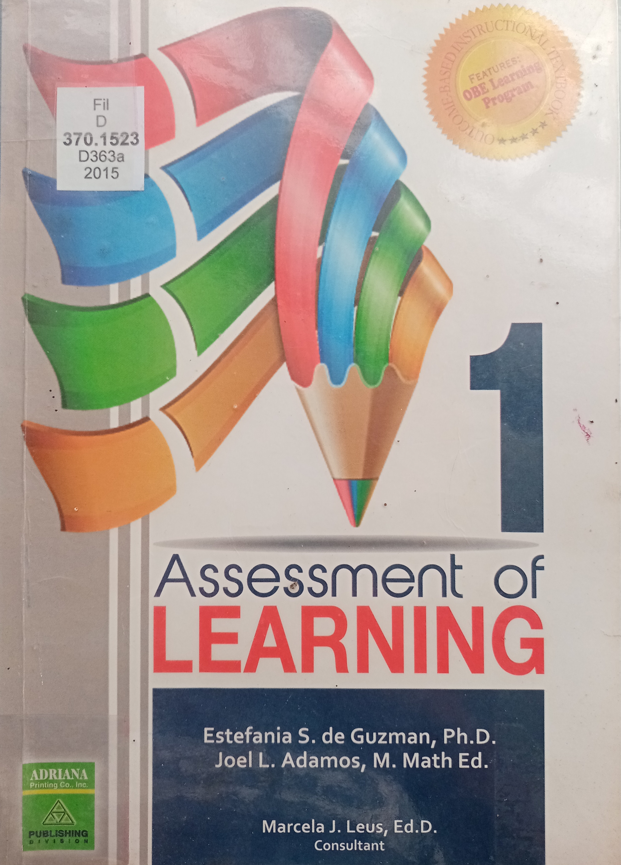 Book cover: Assessment of learning