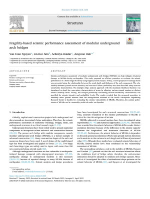 Book cover: Fragility-based seismic performance assessment of modular underground arch bridges