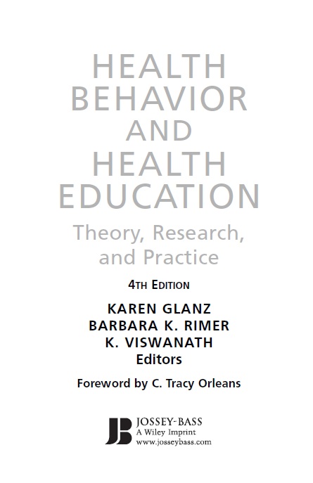 Book cover: Health behavior and health education : theory, research, and practice