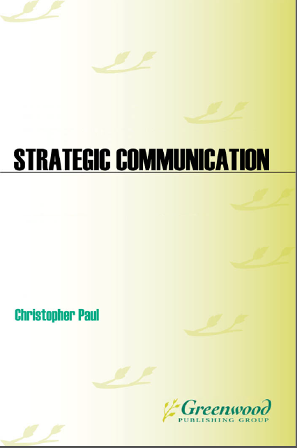 Book cover: Strategic communication : origins, concepts, and current debates