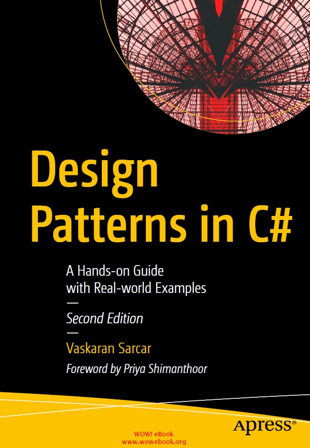 Book cover: Design patterns in C# : a hands-on guide with real-world examples