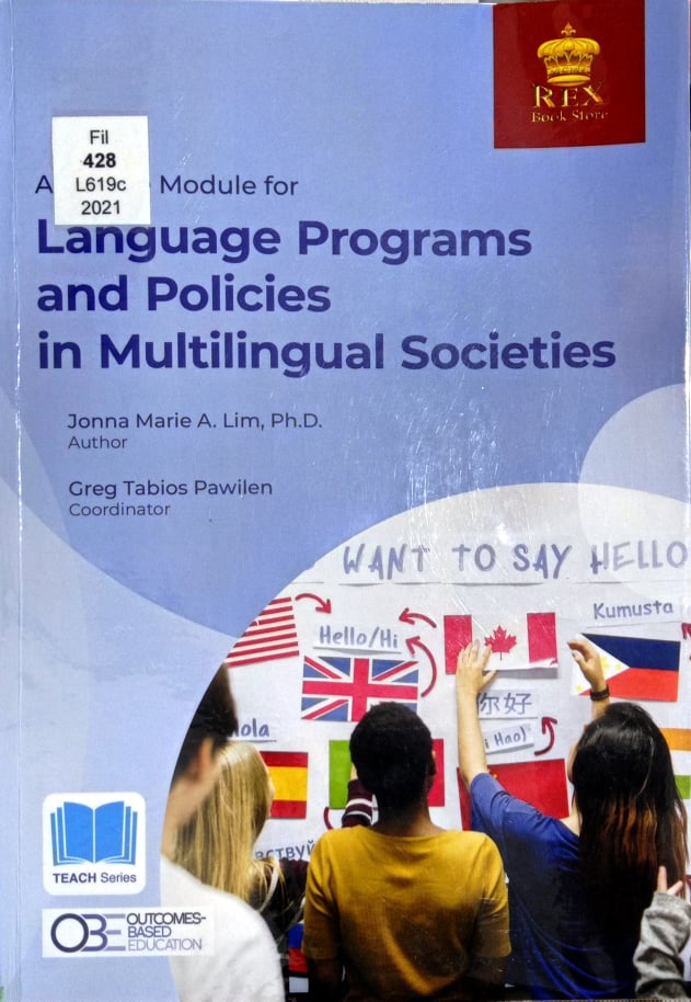 Book cover: A Course module for language programs and policies in multilingual societies