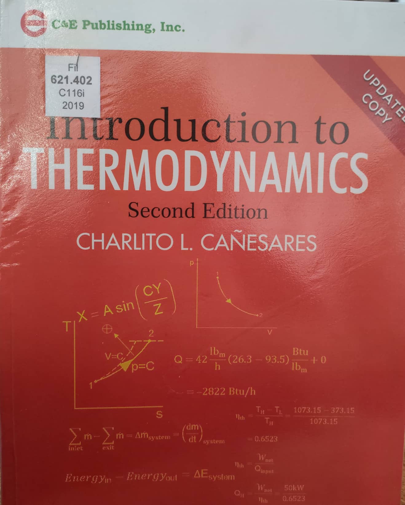 Book cover: Introduction to thermodynamics