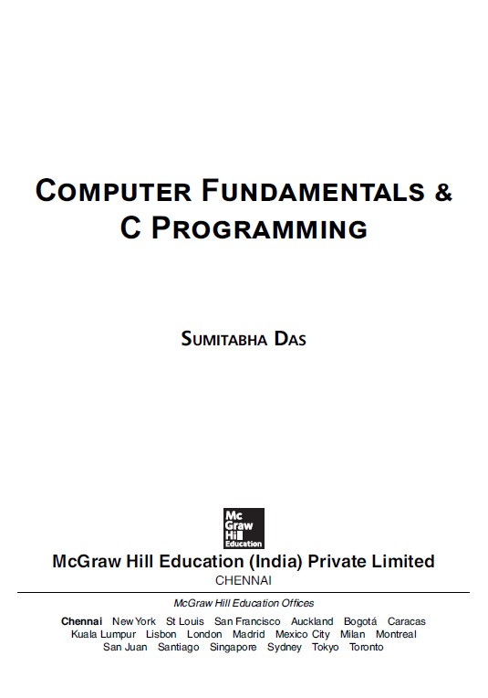 Book cover: Computer fundamentals & C programming.