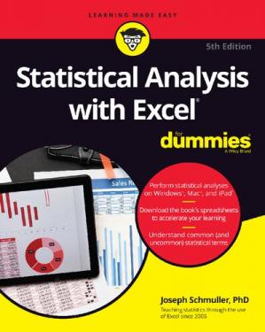 Book cover: Statistical analysis with Excel for dummies