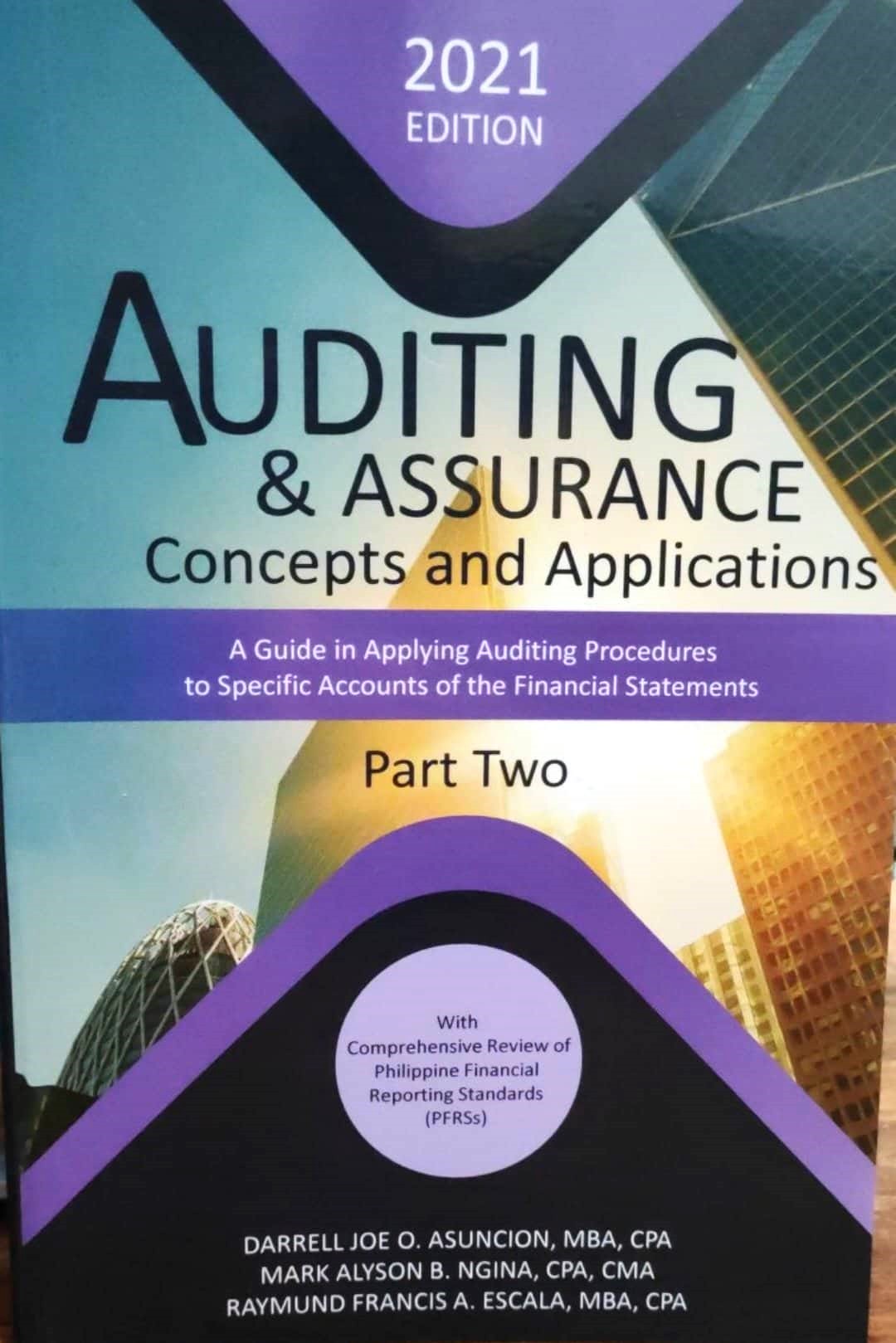Book cover: Auditing and assurance: concepts and applications, part 2