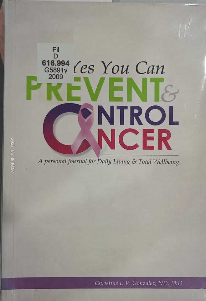 Book cover: Yes you can prevent & control cancer: a personal journal for daily living & total wellbeing