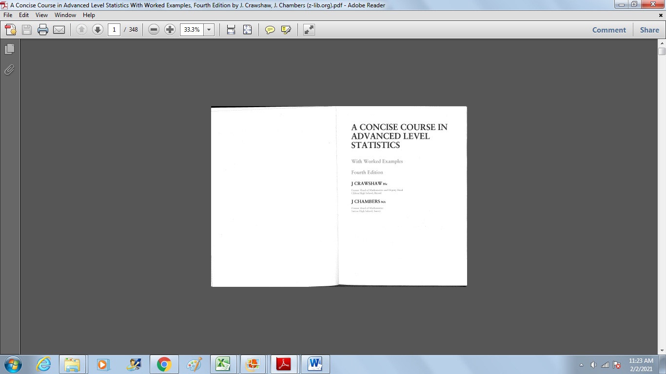 Book cover: A Concise course in advanced level statistics : with worked examples