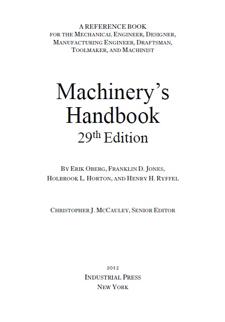 Book cover: Machinery's handbook
