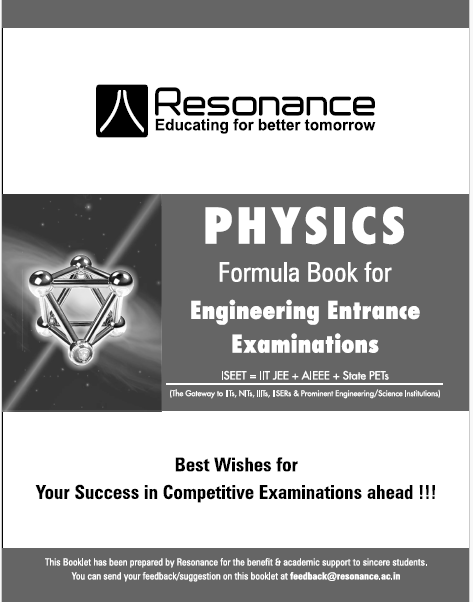 Book cover: Physics formula book for engineering entrance examinations