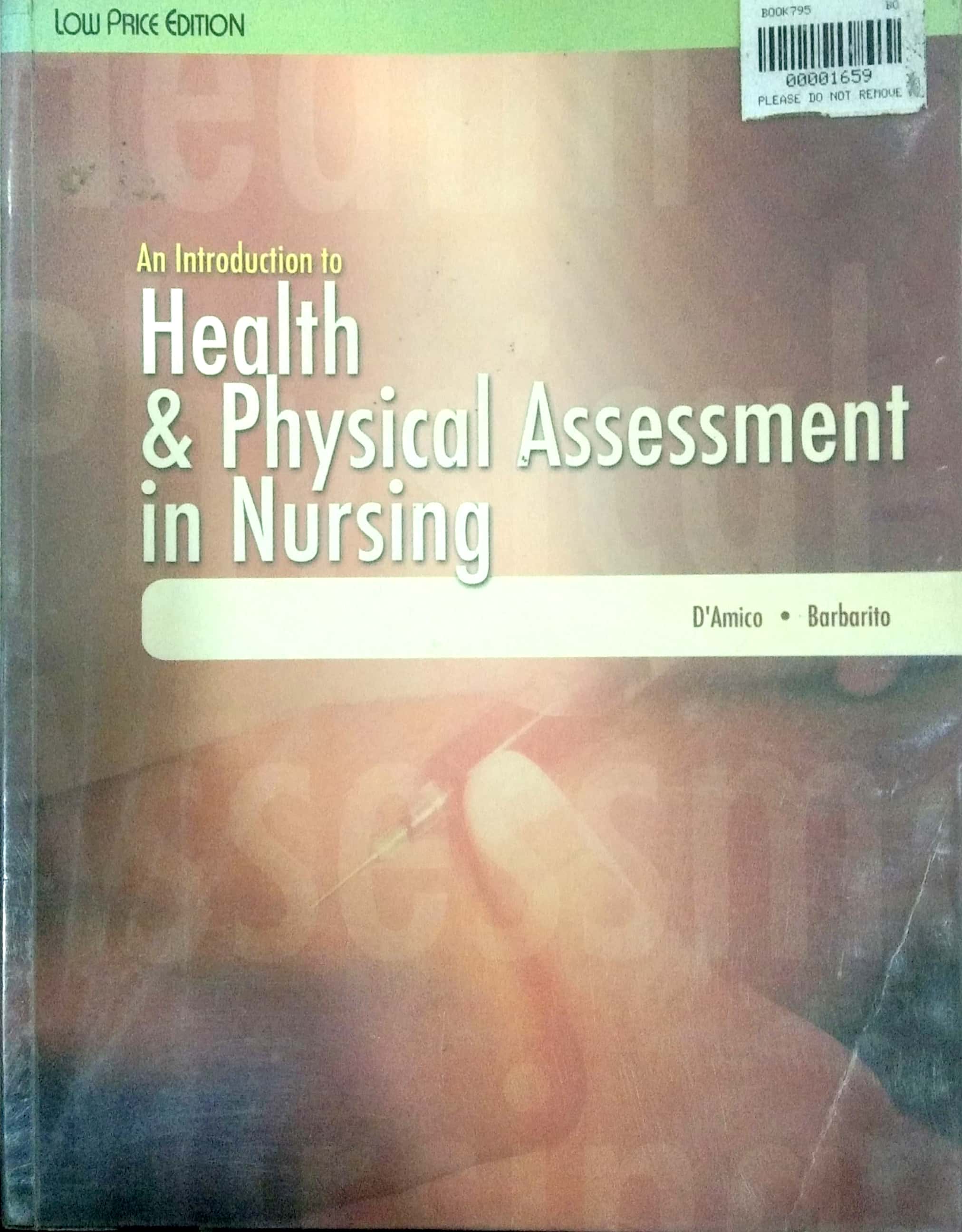 Book cover: An Introduction to health and physical assessment in nursing