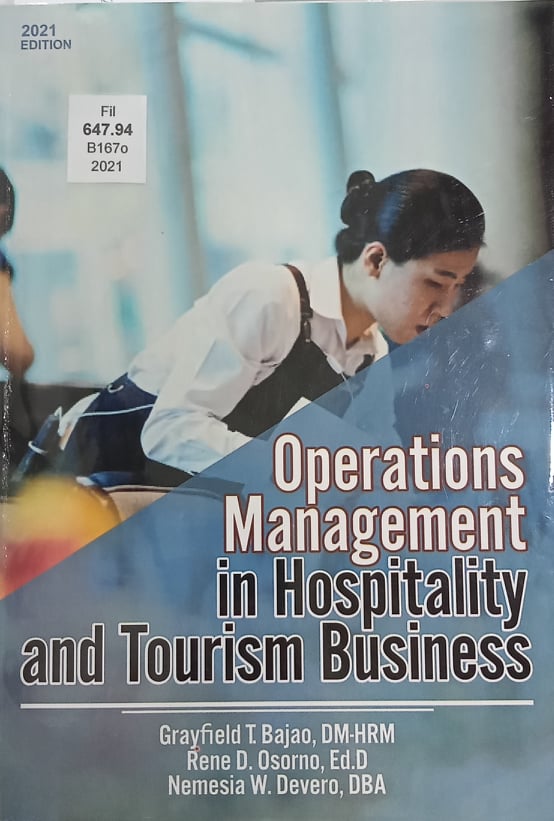Book cover: Operations management in hospitality and tourism business