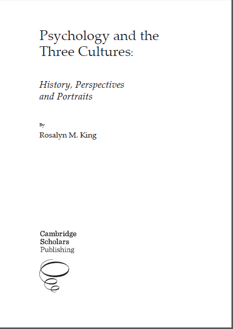 Book cover: Psychology and the three cultures history, perspectives and portraits