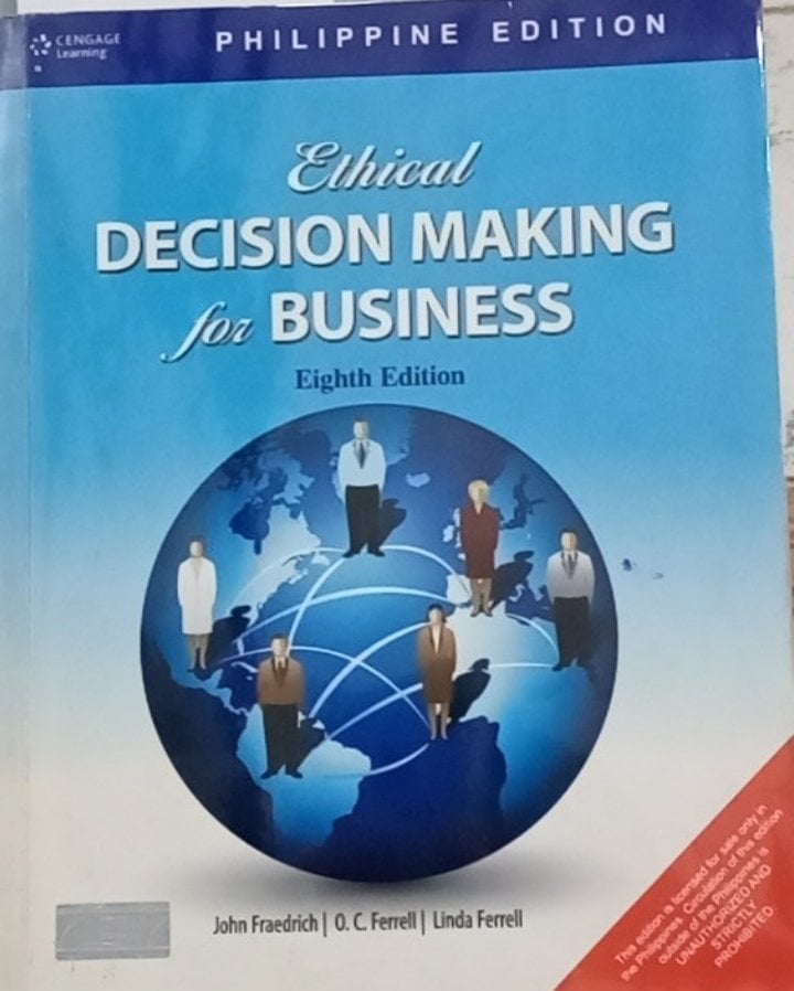 Book cover: Ethical decision making for business