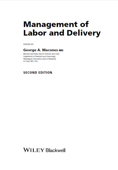 Book cover: Management of labor and delivery