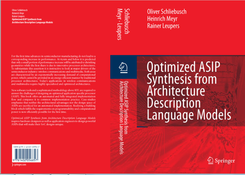 Book cover: Optimized ASIP synthesis from architecture description language models