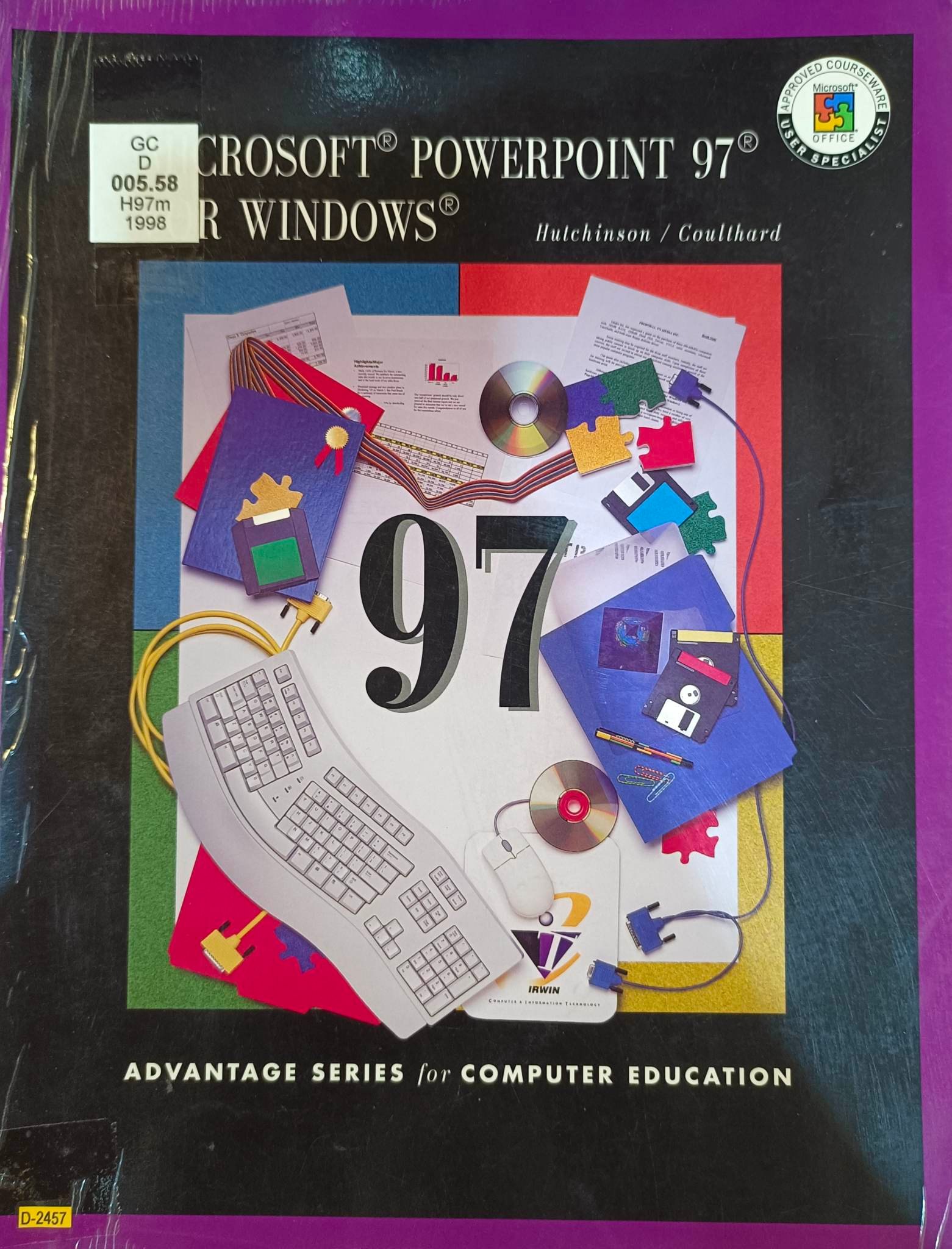 Book cover: Microsoft PowerPoint 97 for windows