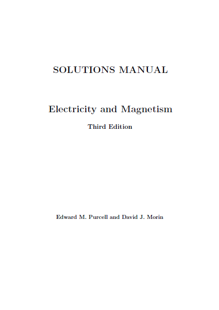 Book cover: Electricity and magnetism solution manual
