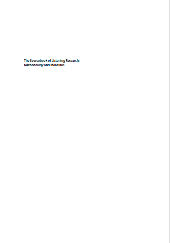 Book cover: The Sourcebook of listening research : methodology and measures