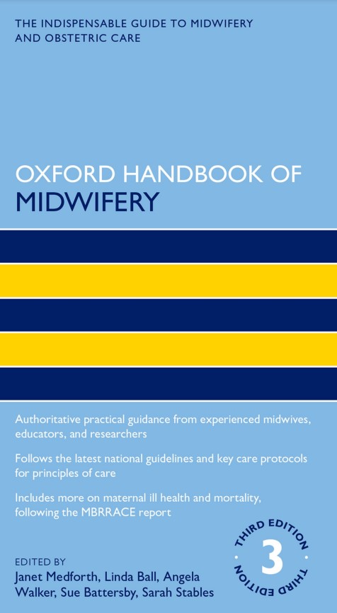 Book cover: Oxford handbook of midwifery