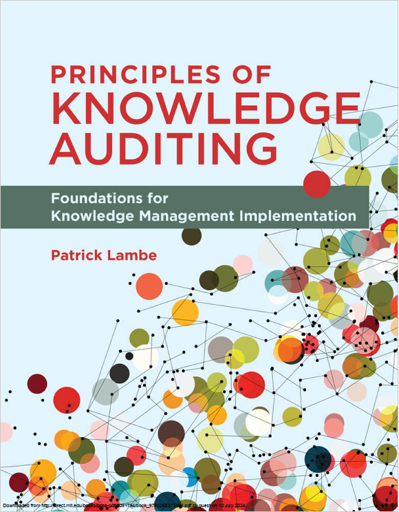 Book cover: Principles of knowledge auditing : foundations for knowledge management implementation