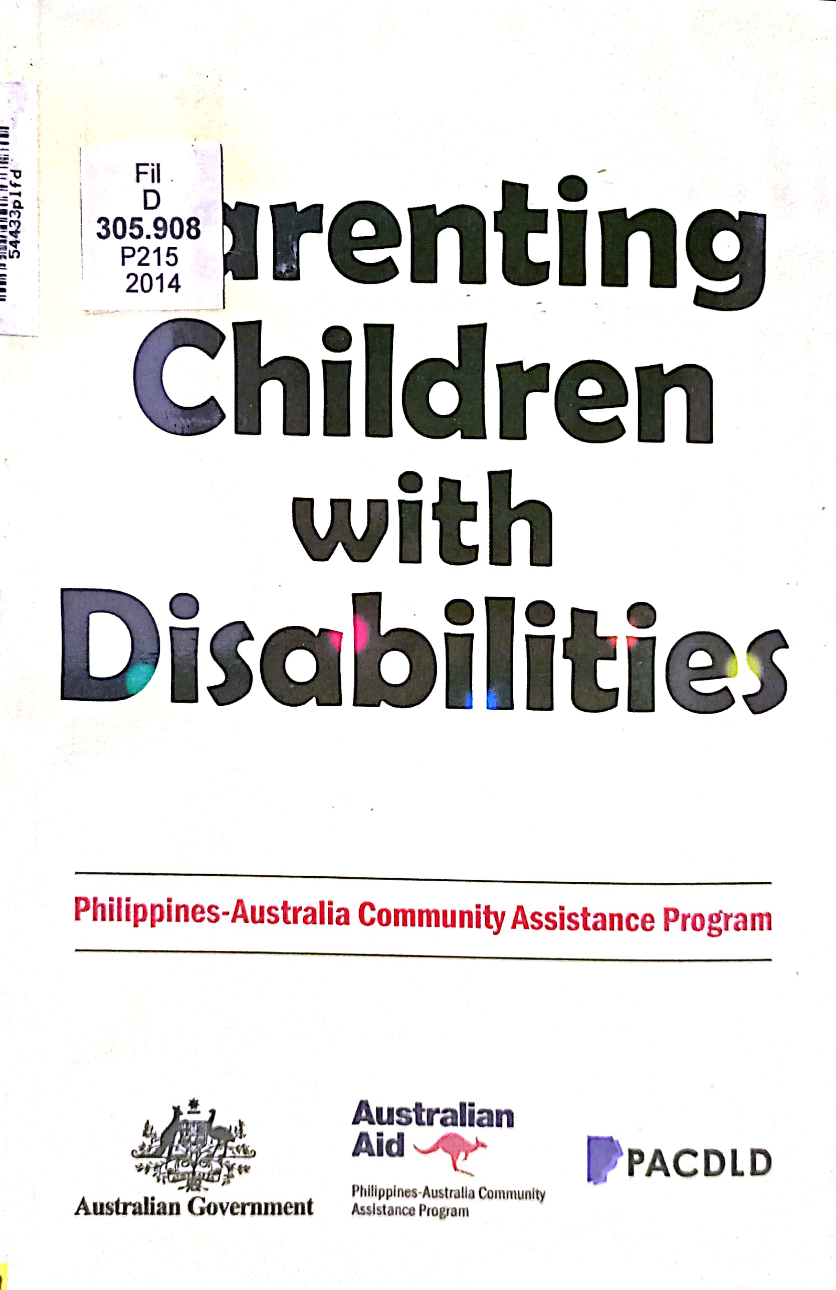 Book cover: Parenting children with disabilities