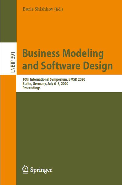 Book cover: Business modeling and software design