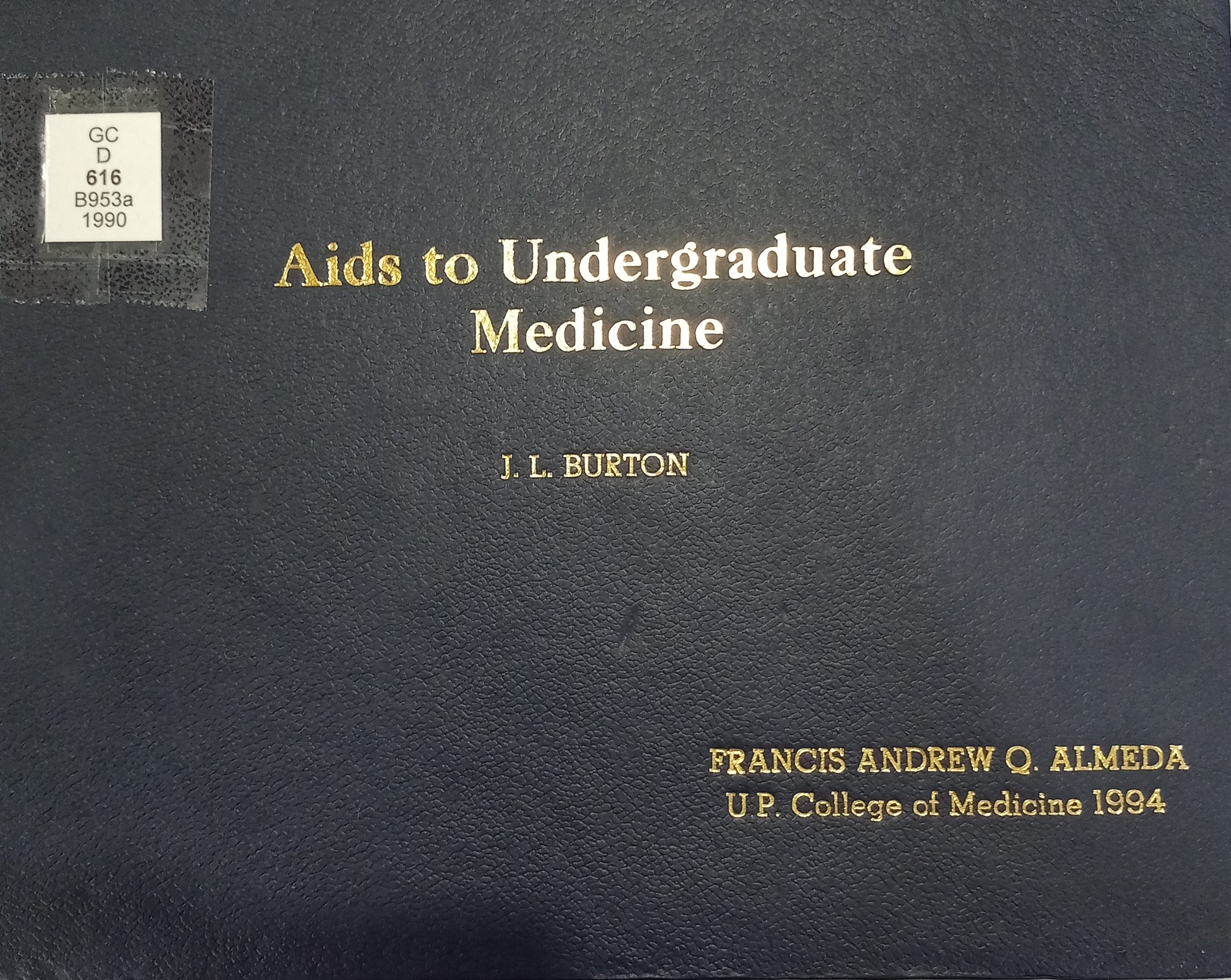 Book cover: Aids to undergraduate medicine